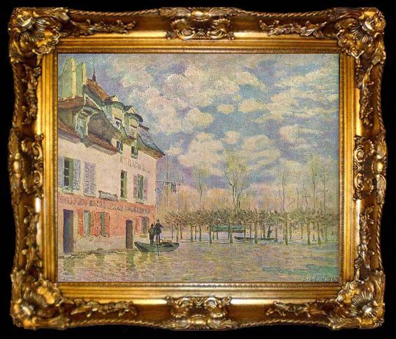 framed  Alfred Sisley Kahn in der uberschwemmung, ta009-2